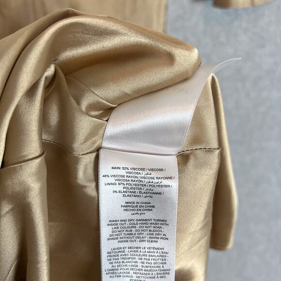 Significant Other Beige Lillian Jacquard Satin A Line Maxi Dress Size 2 - Picture 10 of 10